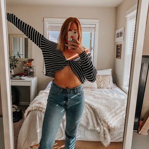 Striped Cropped Sweater